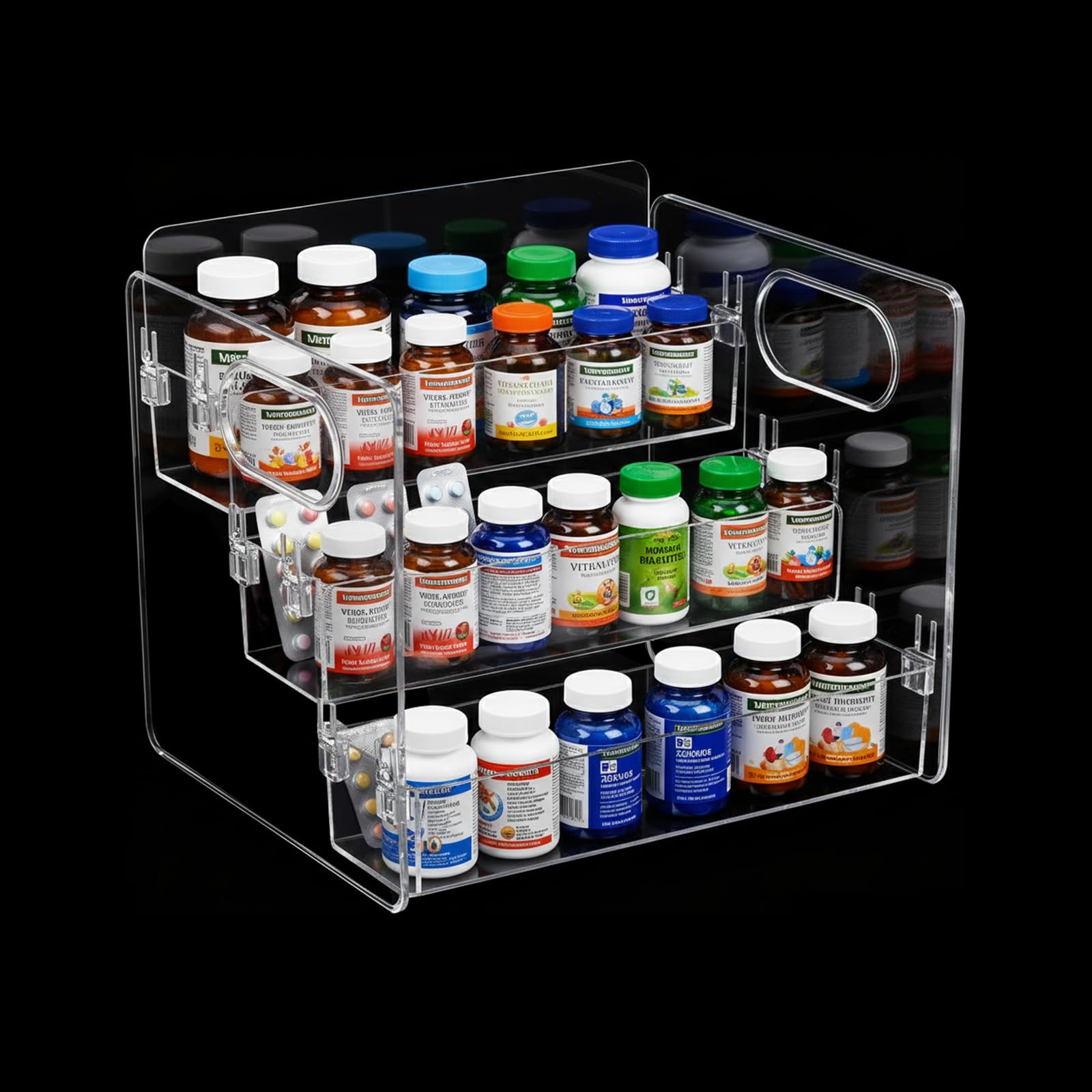 3-Tier Vitamin Storage Organizer, Organizer For Vitamin Bottles And Medicine ...