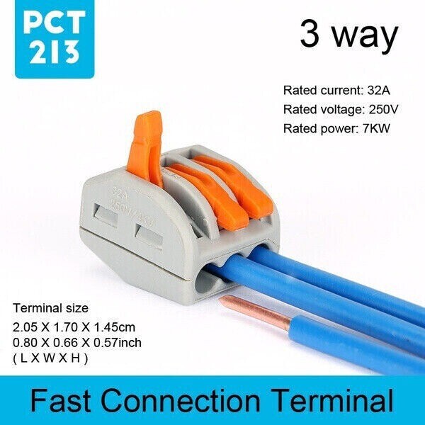 60X Reusable Electrical Connectors Wire Block Clamp Terminals Cable For Wago 222
