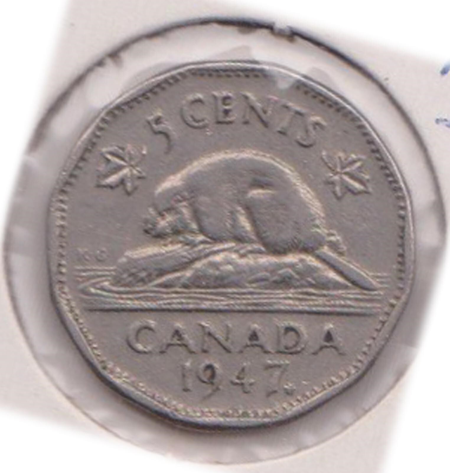 (H205-56) 1947 Canada 5c coin (BF)