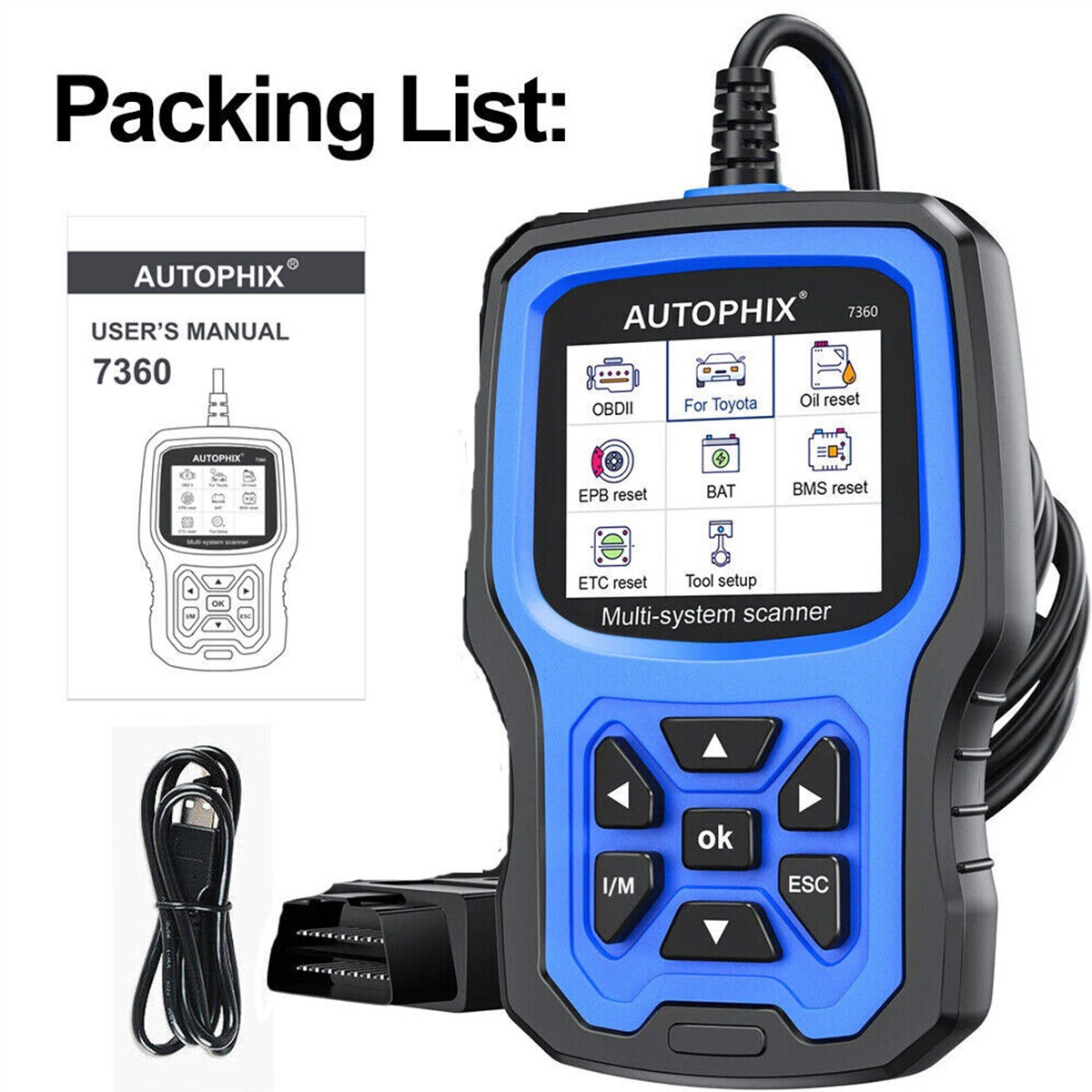 AUTOPHIX 7360 Elite Fit for Toyota Lexus OBD2 Scanner Full System Car Diagnostic