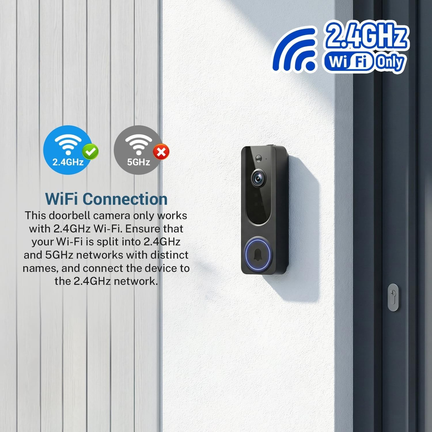 Wireless Smart Doorbell Camera with Motion Detection & Night Vision Capabilities