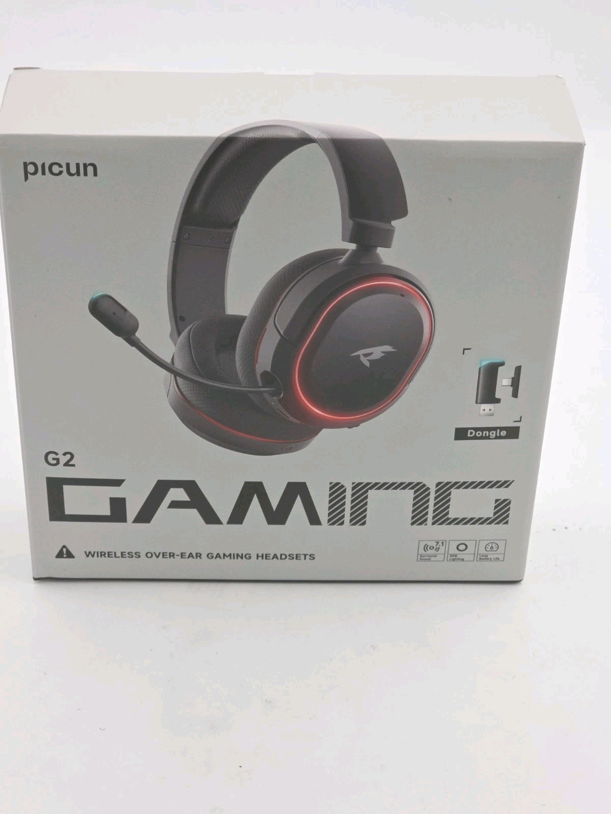 PICUN G2 WIRELESS OVER-EAR GAMING HEADSET USB BLUETOOTH 100 Hrs Noise Canceling