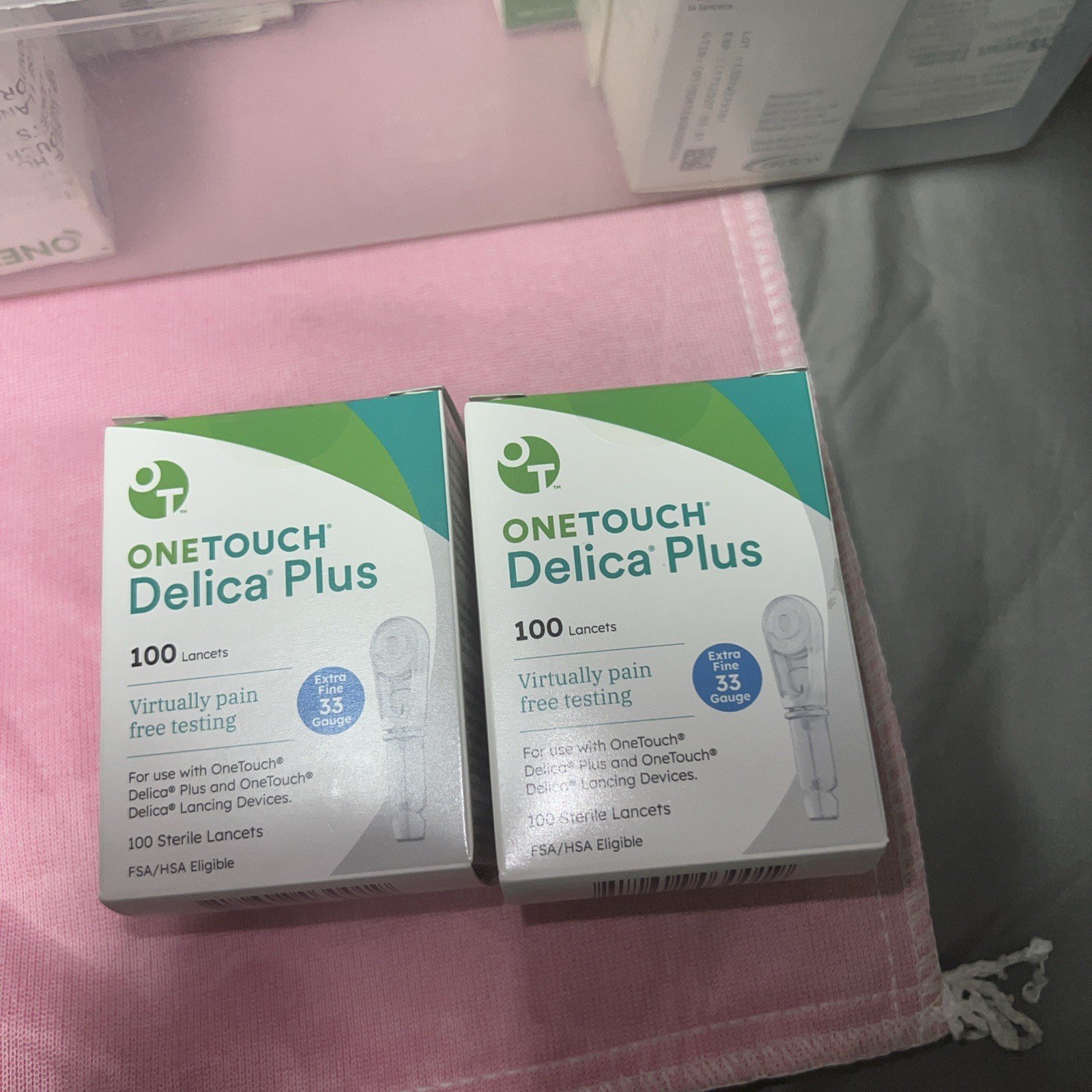 OneTouch Delica Plus Lancets- 33 EXTRA  Fine Gauge- 100 Lancets- 2 Pack