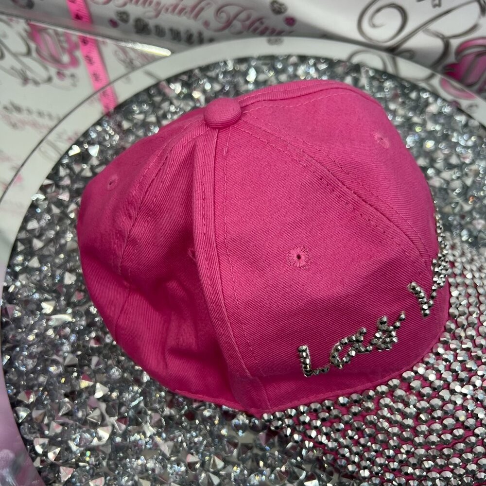 Las Vegas hot pink and silver sequence rhinestones gems sizable hat