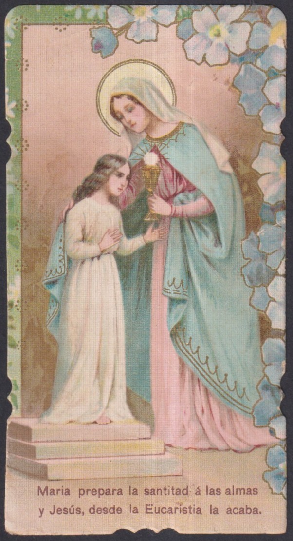 Holy card antique de la Virgin santino image pieuses estampa