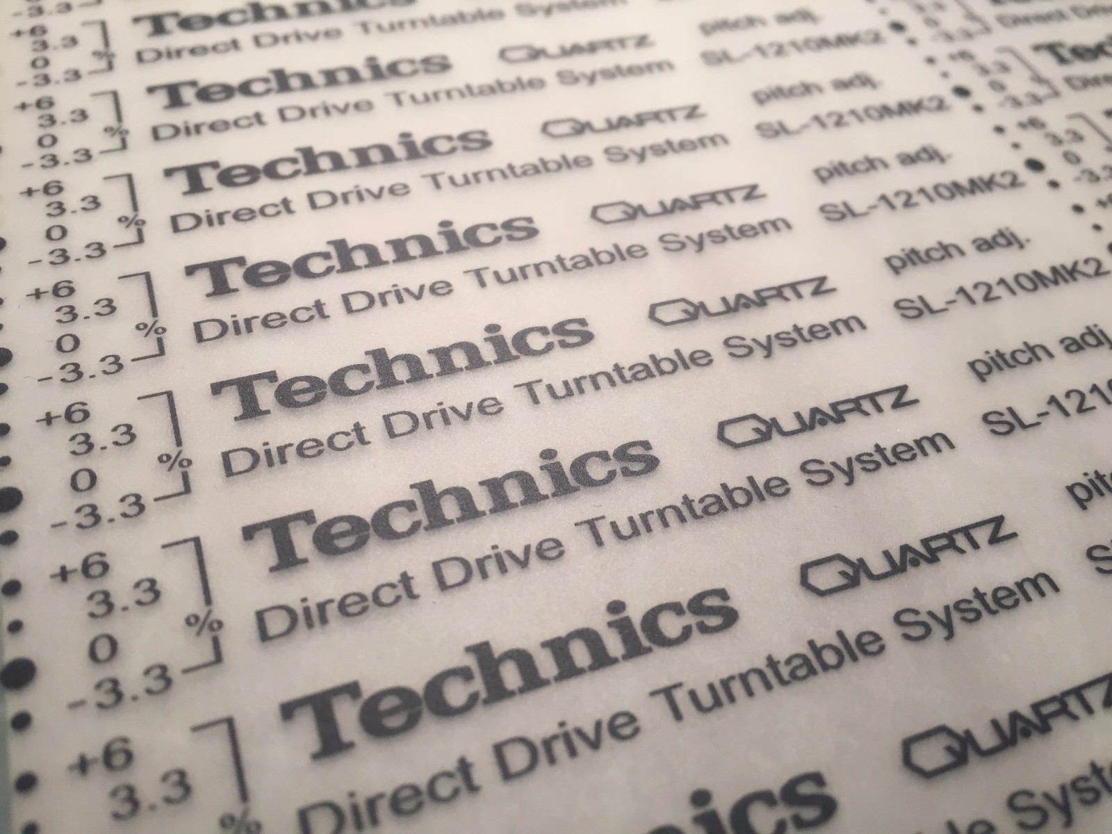 RESTORATION TRANSFER KIT for TECHNICS 1200 1210 MK2 (PRE LACQUER APPLICATION)