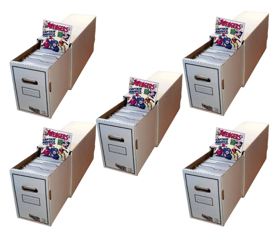 5 Long Comic Book Drawer Boxes Comic House Storage Box with Dividers 235 CT