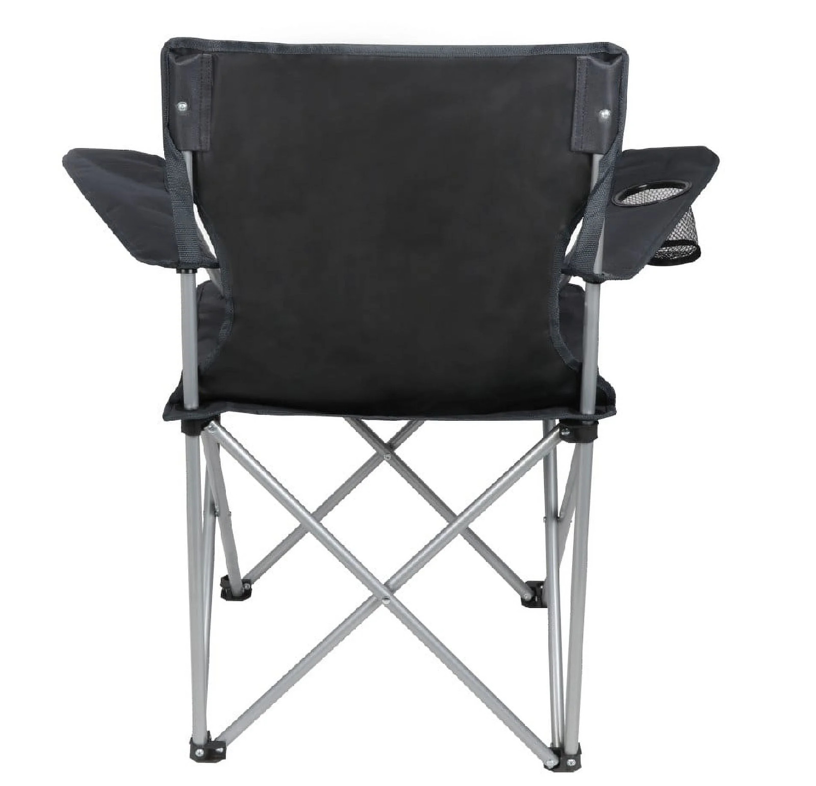 Quad Folding Camp Chair with Cup Holder, Black
