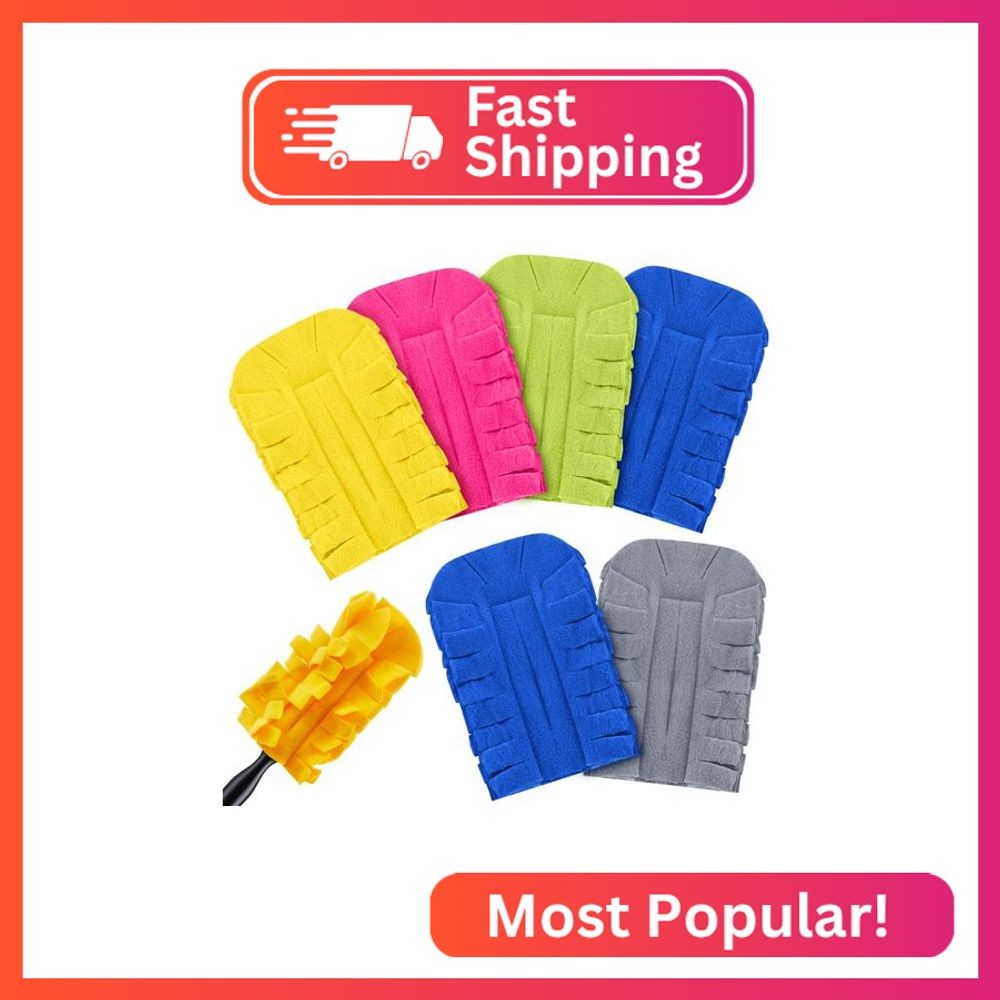 Zubebe 6 Pcs Duster Refill Reusable Fleece Duster Refills Feather Flat Dusters M