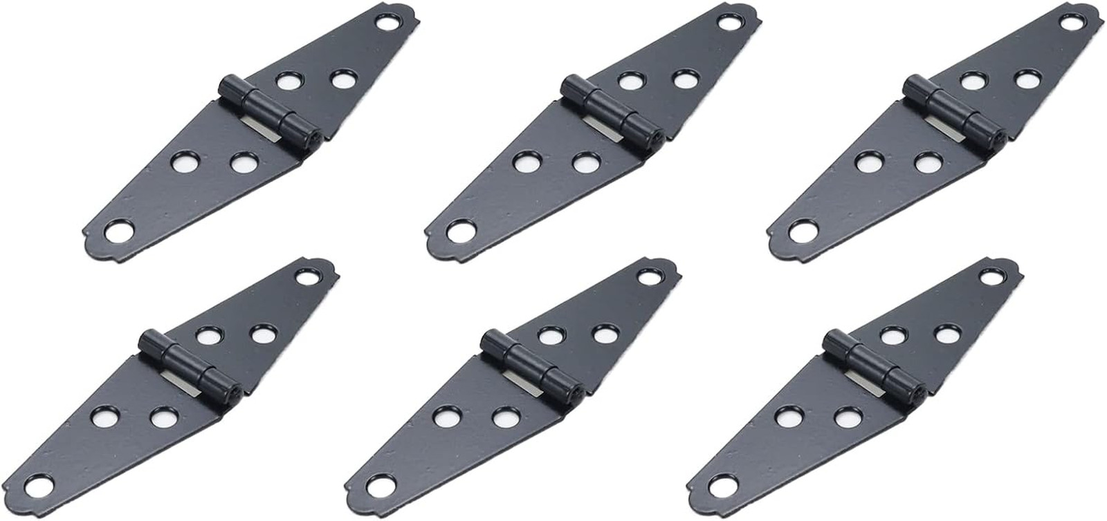 2" Strap Hinges Heavy Duty Gate Hinges,Black,6Pcs | Cabinet Latch Door Hinge wit