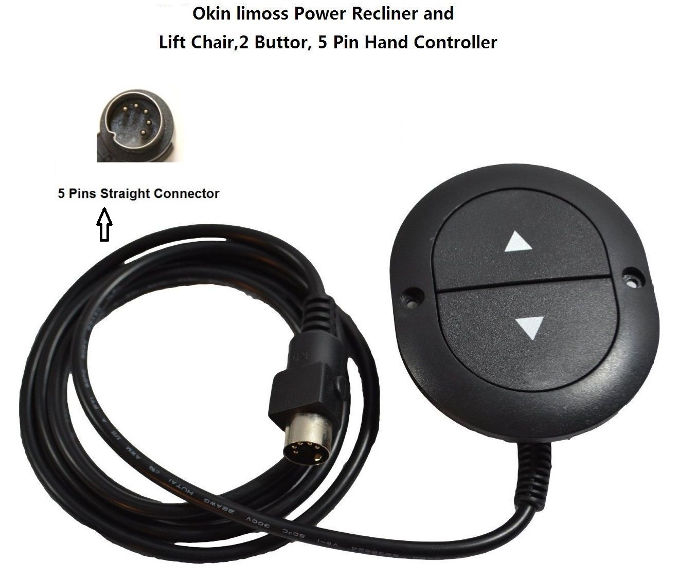 Okin Limoss Ashley Lift Chair power recliner Hand Control Remote 2 Button 5 pin