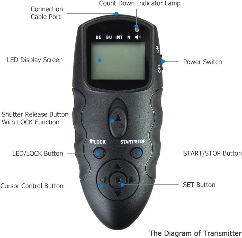 JJC WT-868 100m Wireless LCD Intervalometer Timer Remote For Sony