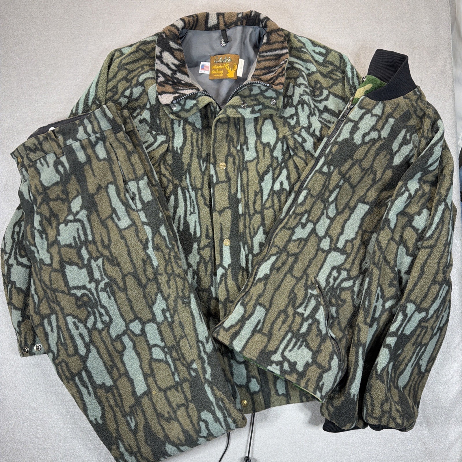Cabela’s Whitetail Clothing Gortex Tree Bark Camo Coat Jacket Pants Suit Mens Lg