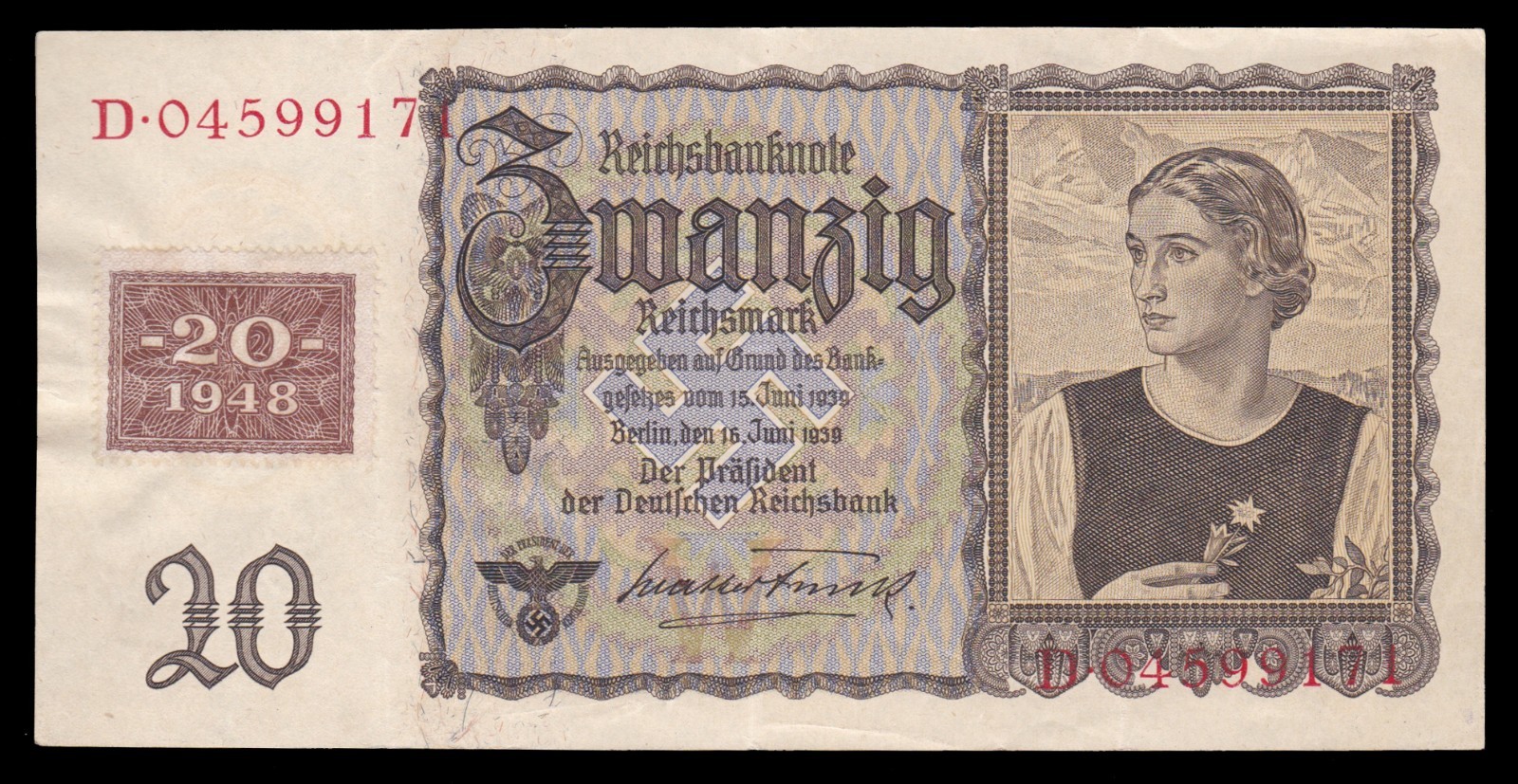 i-200894 Germany 20 Deutsche Mark 1948 XF