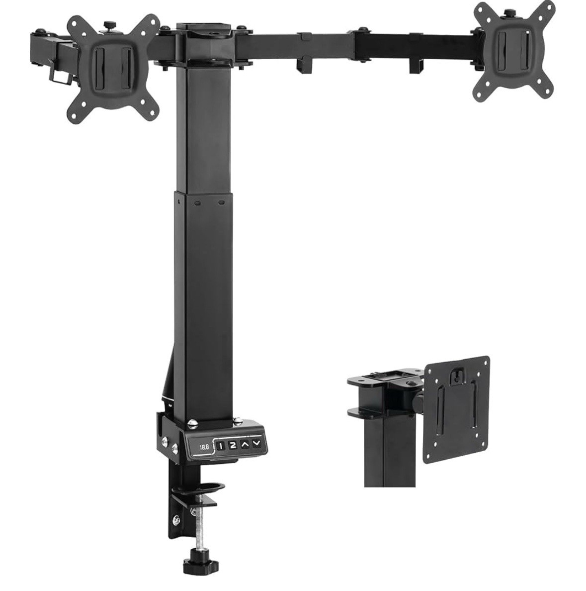 Topsky Adjustable Electric Monitor Desk Mount Fits Up to Dual 32 Inches