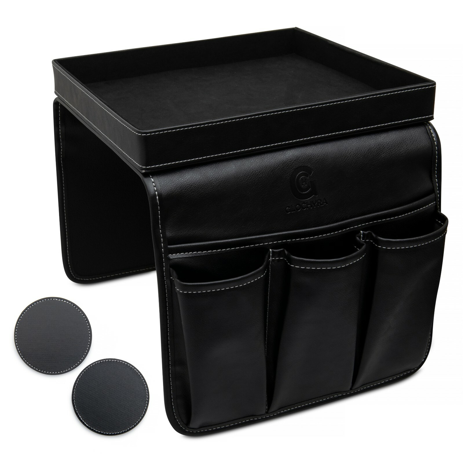 Arm chair caddy, Recliner armrest organizer for TV remote with detachable tray
