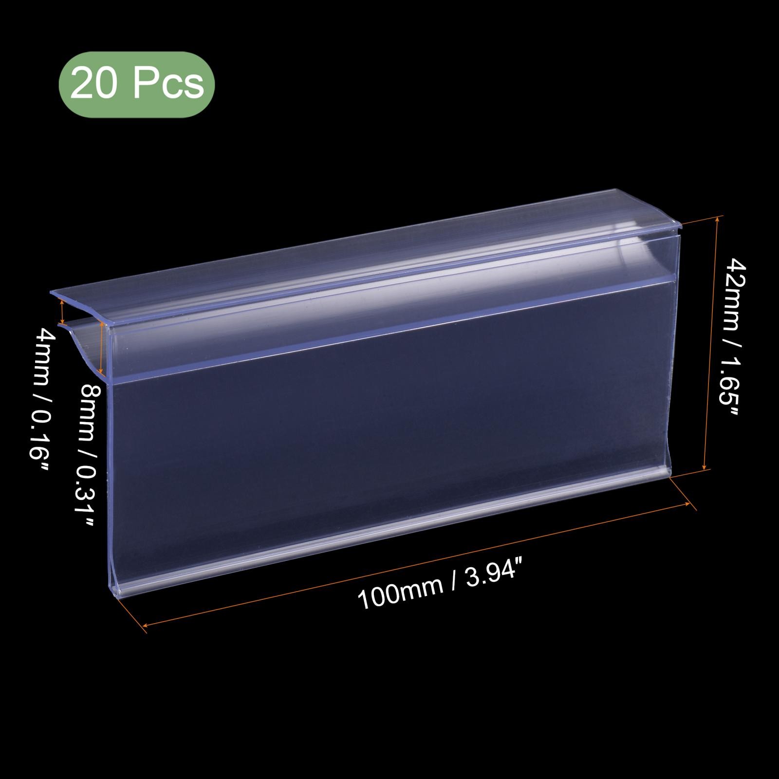 Label Holder 100x42mm Clear Plastic, 20 Pack