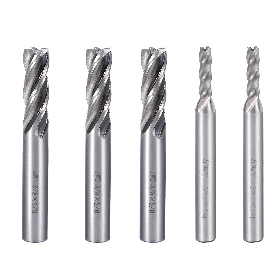 HSS-AL Spiral Drill Bit Straight End Mill Cutter 4 Flute