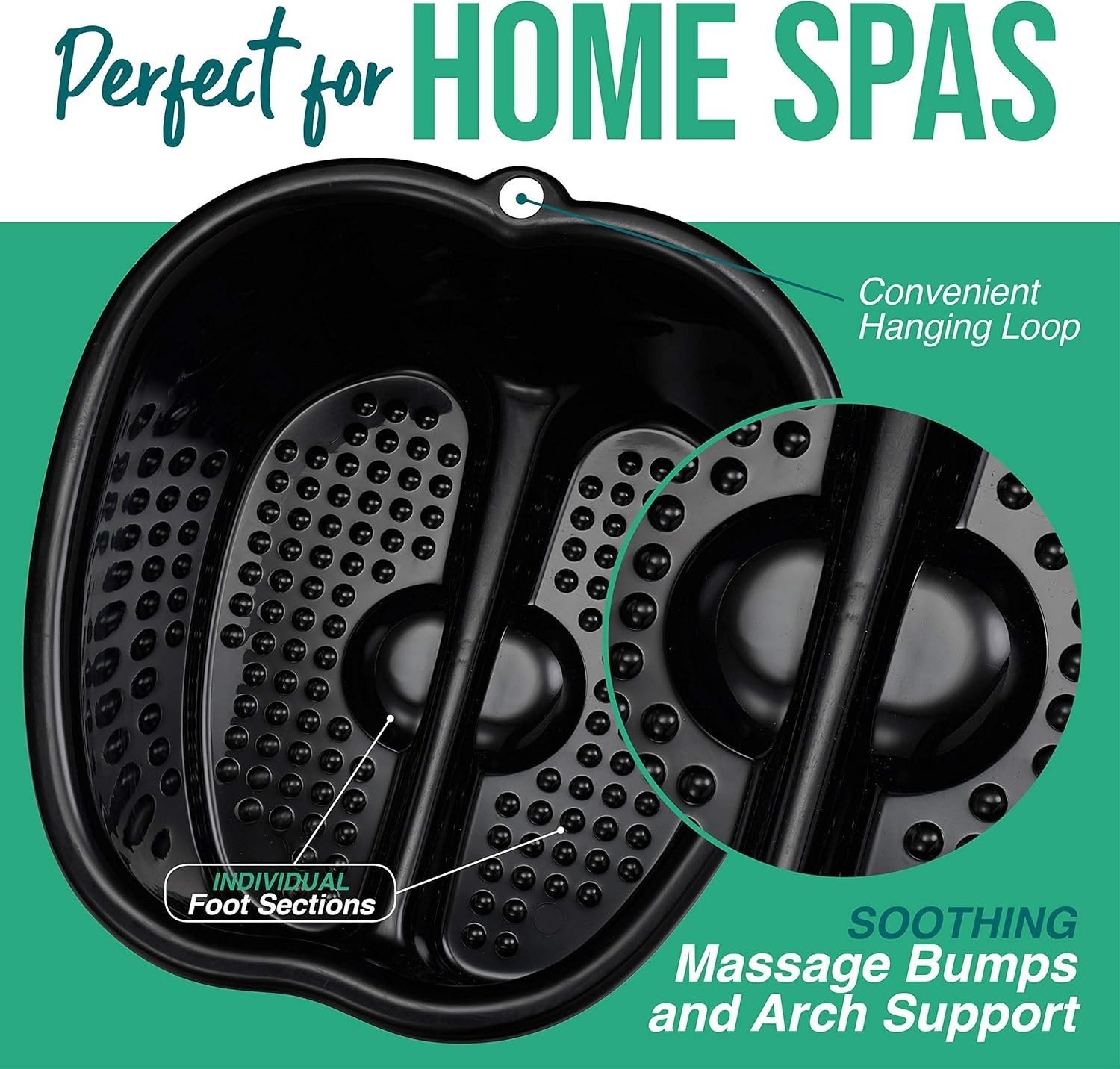 Professional Quality Foot Spa Basin for Home - Large Size and Massage Features