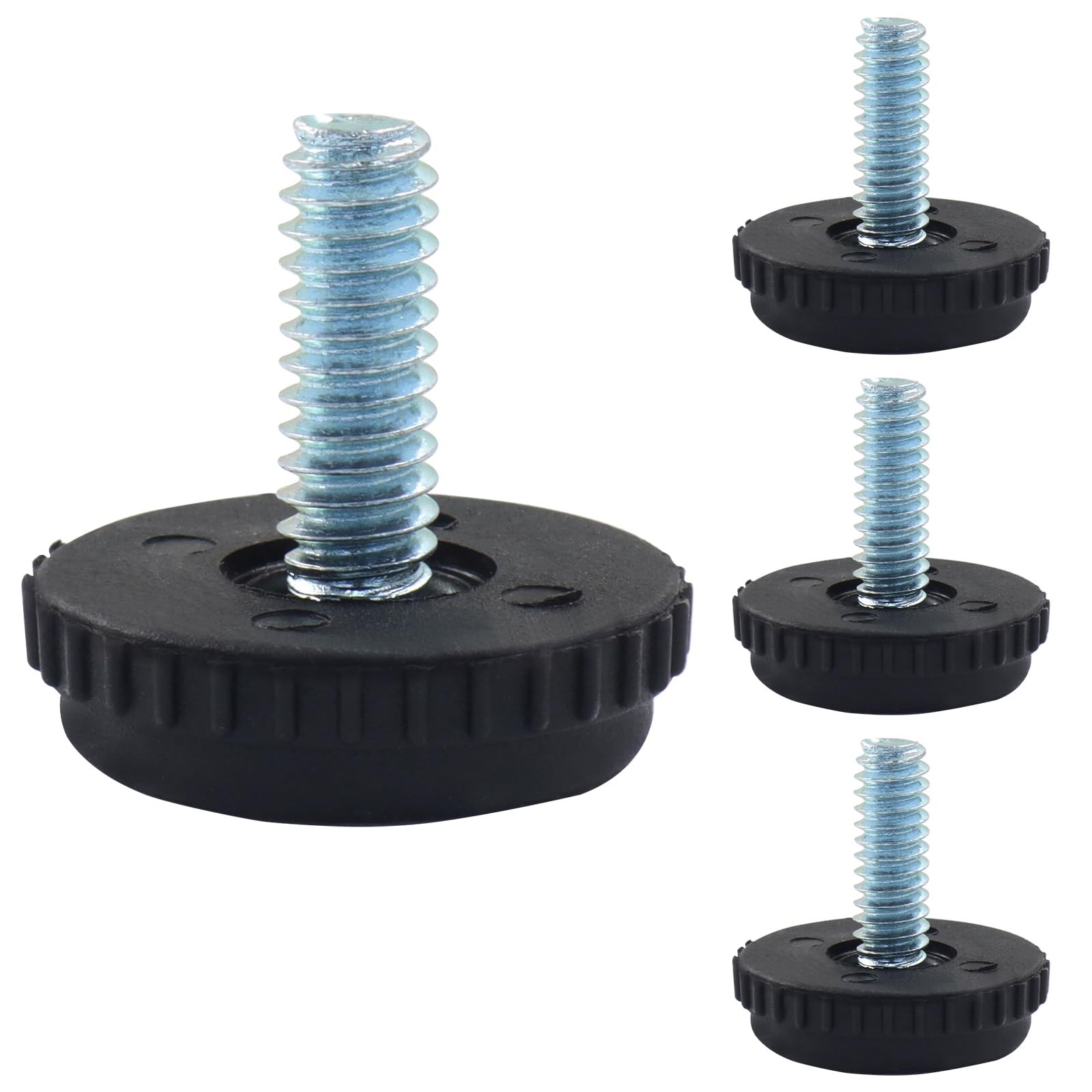 4 Pcs Adjustable Leveling Feet, 1/4-20 Thread, Zinc-Plated Metal