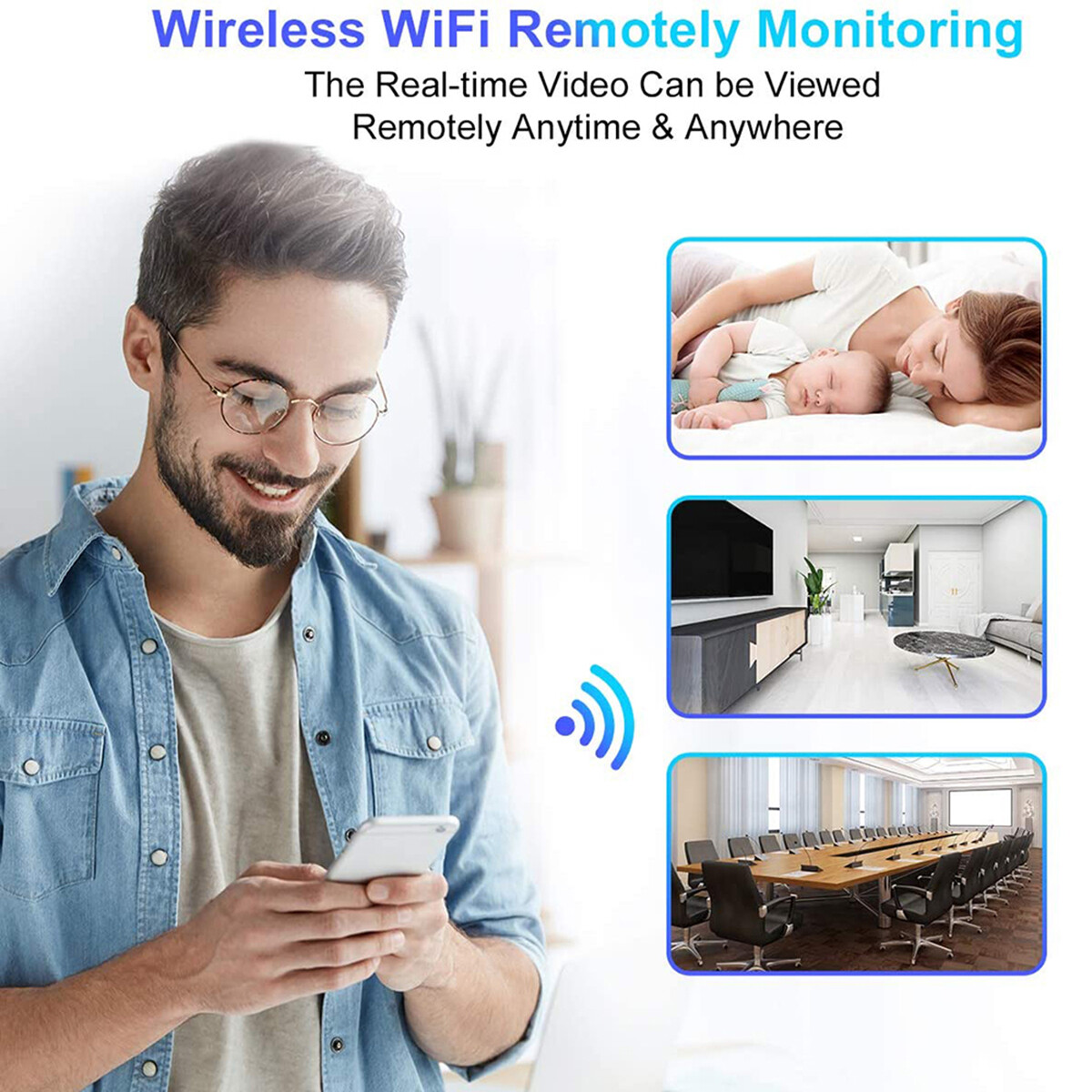 1080P HD Mini WiFi Camera, 120° Wide Angle, Motion Detection,Remote, Audio,New