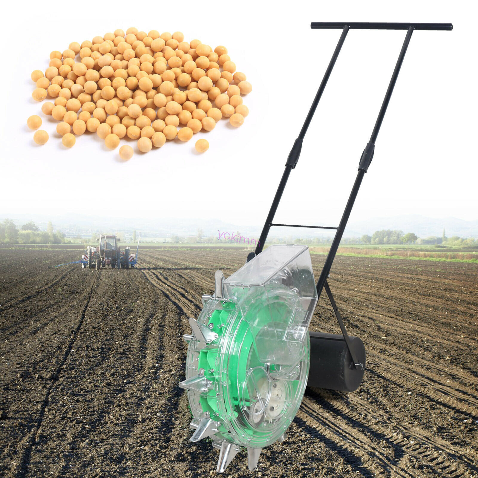 Hand-push Roller Seeder Peanut Corn Fertilizer Applicator Manual Seeding Tool US