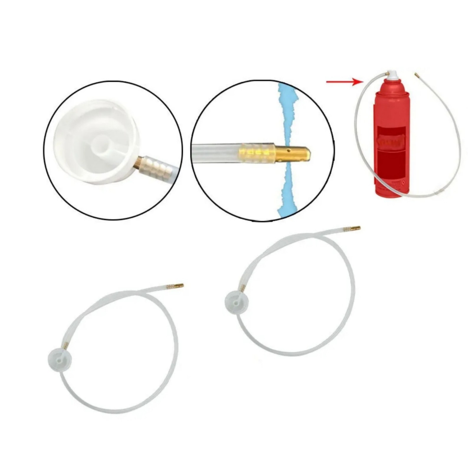 Multi-Layer Teeth 2Pcs Fluid Film Nozzle Extension Hose for Aerosol Cans Spray