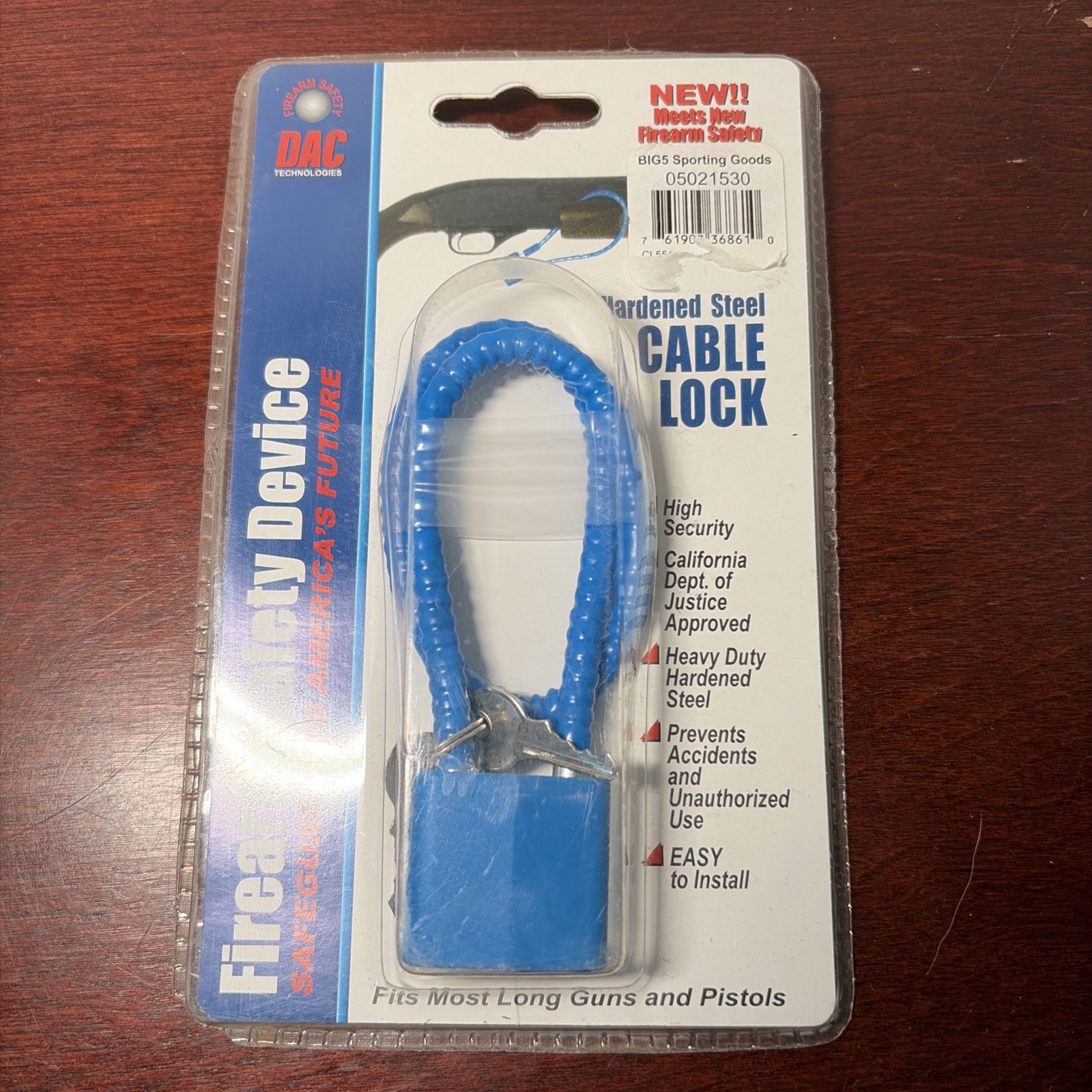 Firearms Gun Lock Model CL 551S  DAC Technologies Safety Device NEW Blue