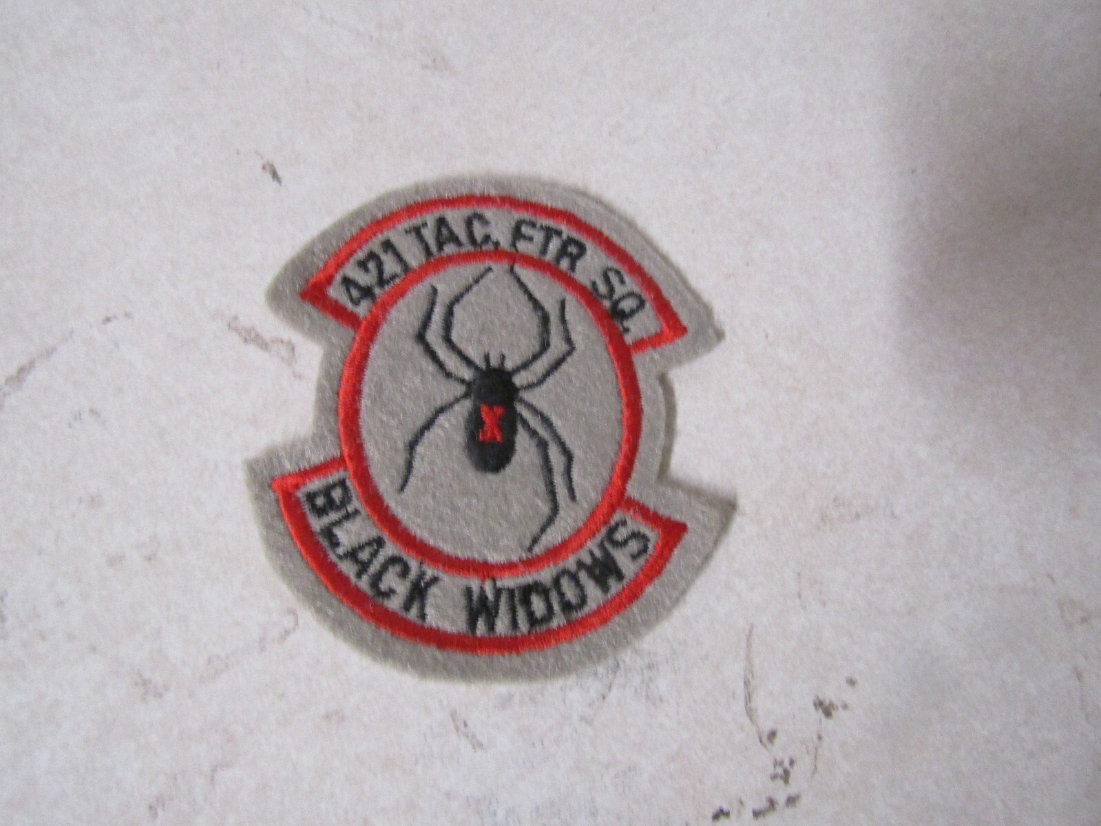 MILITARY PATCH VINTAGE OLDER 421 TACTICAL FIGHTER SQUADRON BLACK WIDOWS