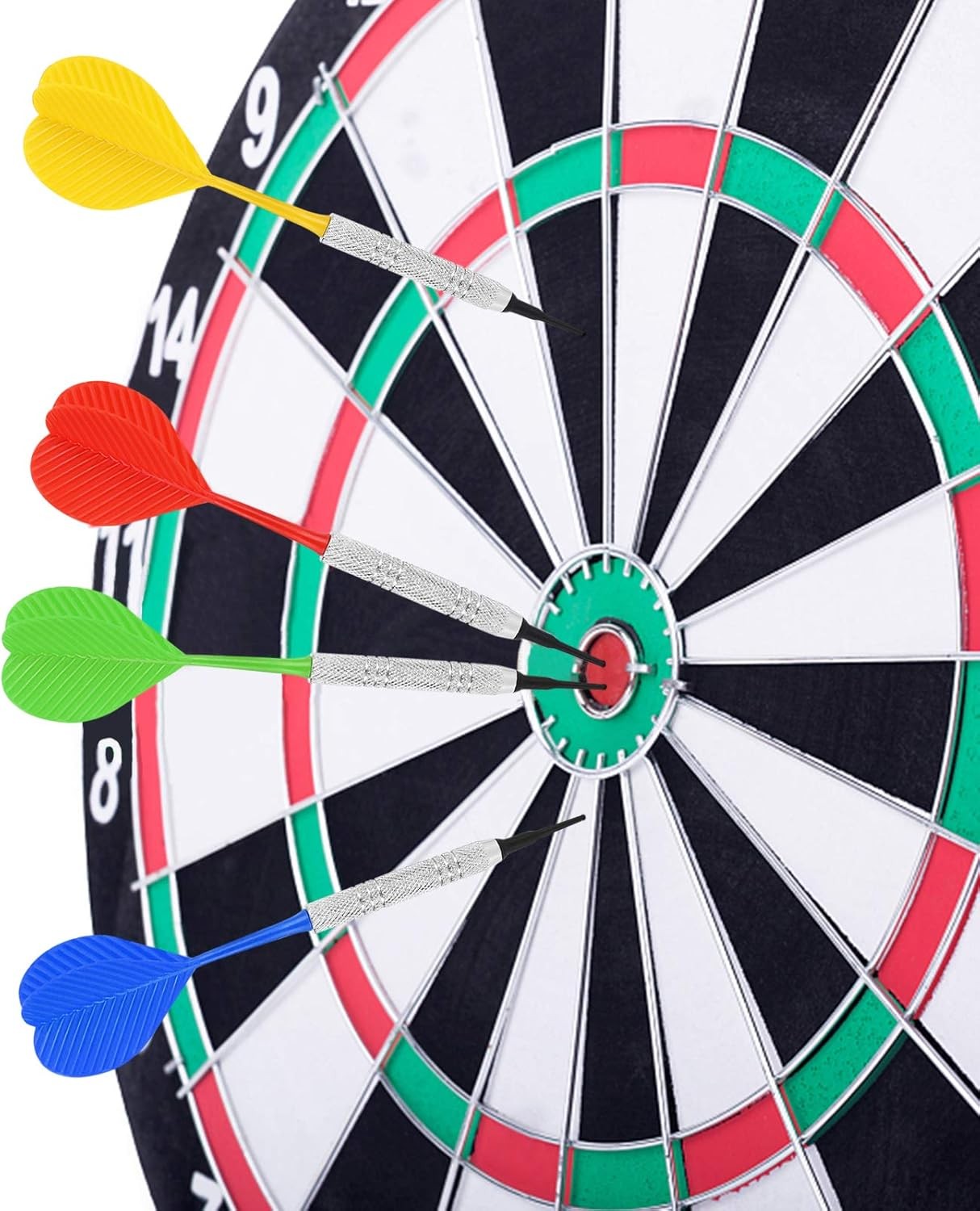 12 Pack Soft Tip Darts, Bar Dart, Plastic Tip Darts Set, Attach Extra 100 Black