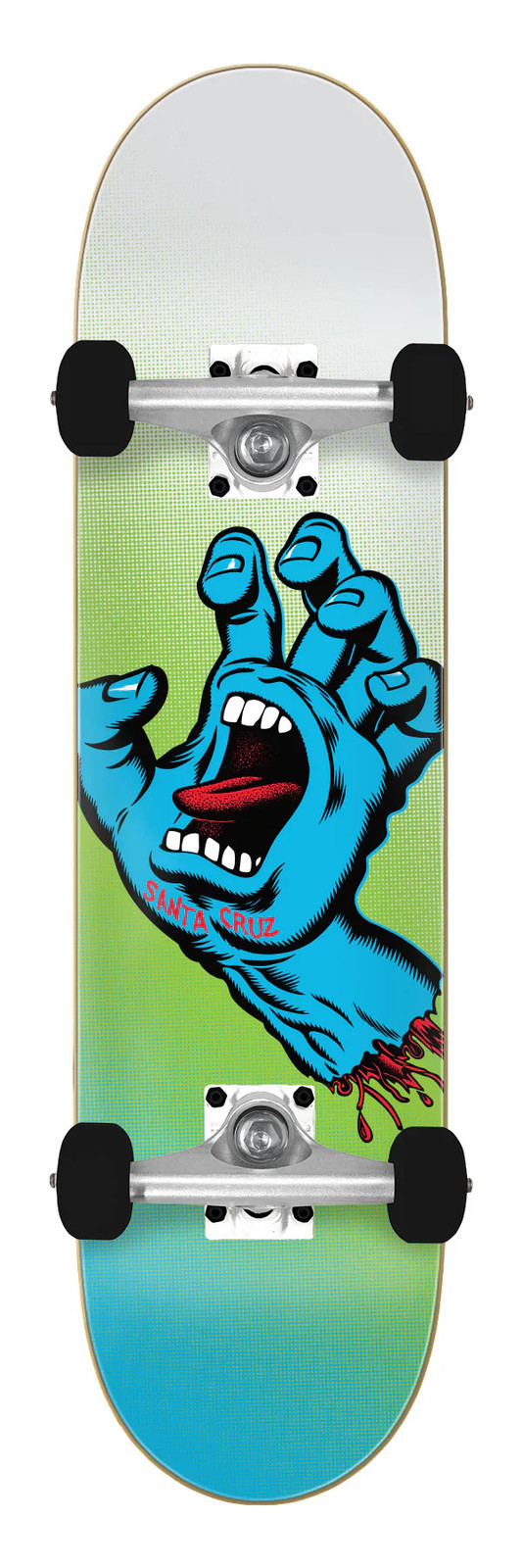 8.00in Full Screaming Hand Color Fade Santa Cruz Complete Skateboard
