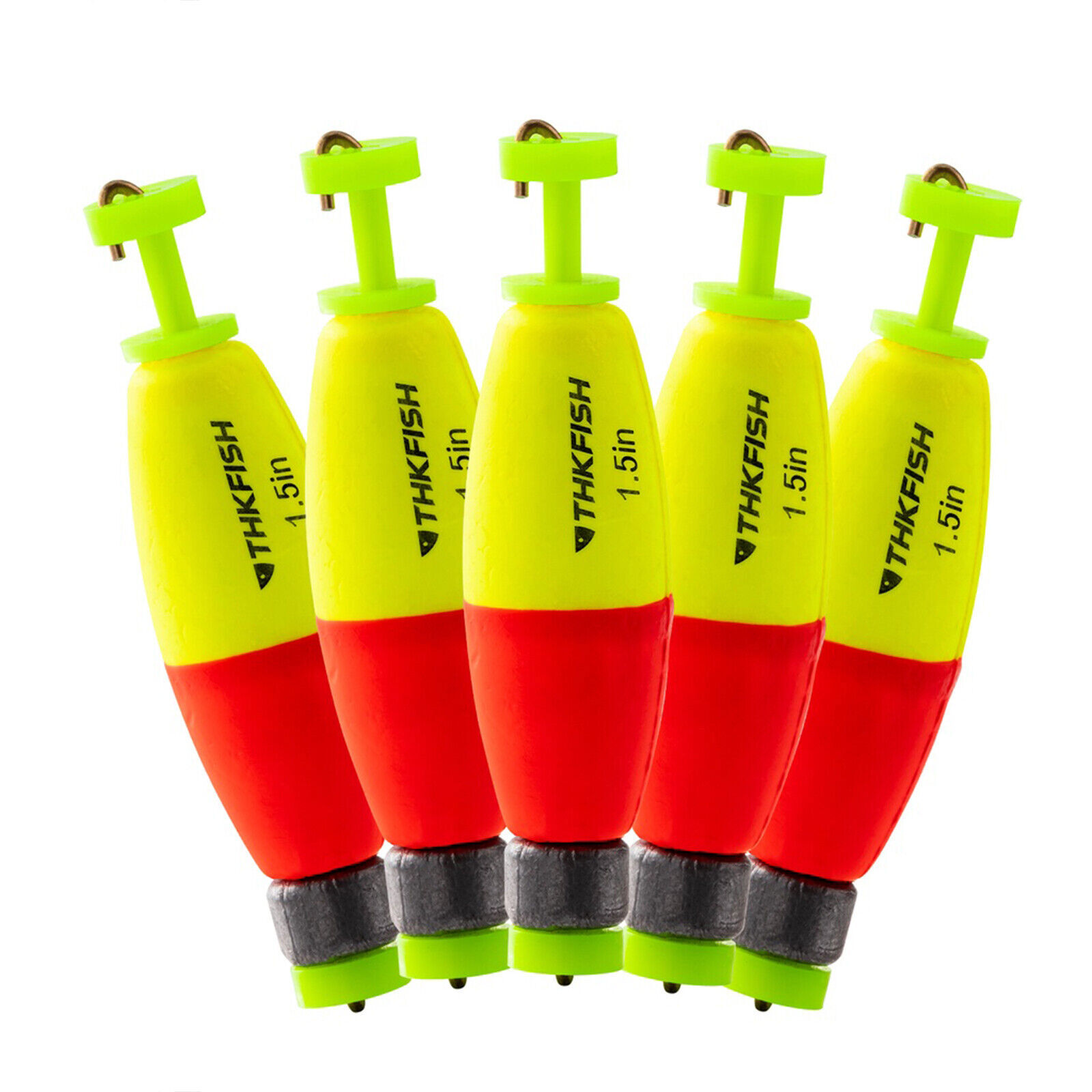 5PCS Fishing Bobbers EVA Foam Round Floats Snap-On Spring Fishing Floats 3 Size