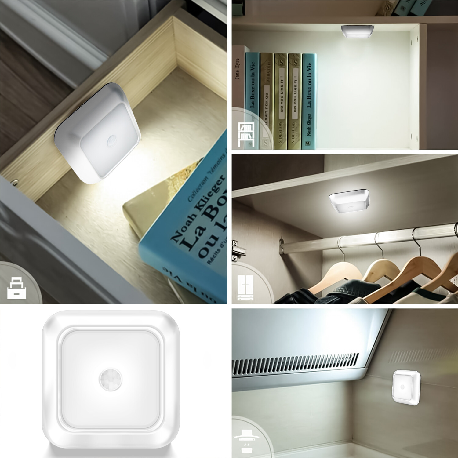 Battery Powered LED Closet Light- Motion Sensor Wall Lamp for Cabinets&Night Use