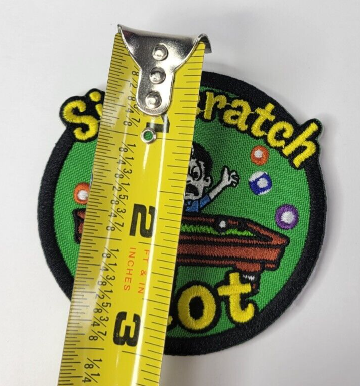 Sir Scratch A Lot Fun Billiard Scratching APA BCA Iron On Spoof Pool Patch 3"