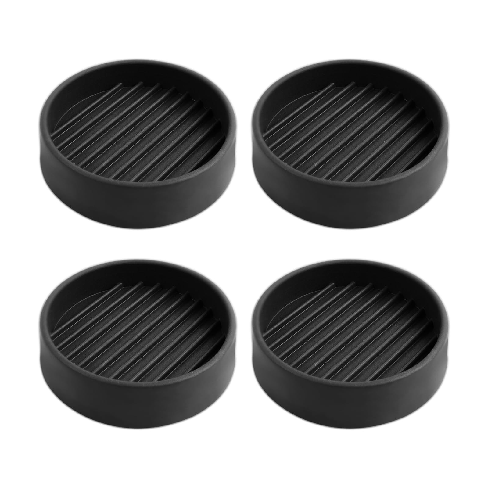 4 Pack 2X2 Round Rubber Furniture Caster Cups, Black | Rubber Feet for Furnit...