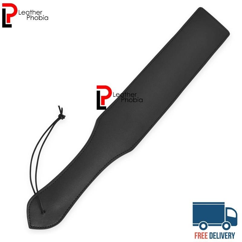 Real Leather Bdsm Paddle Black Spanking Slapper Wide Flexible