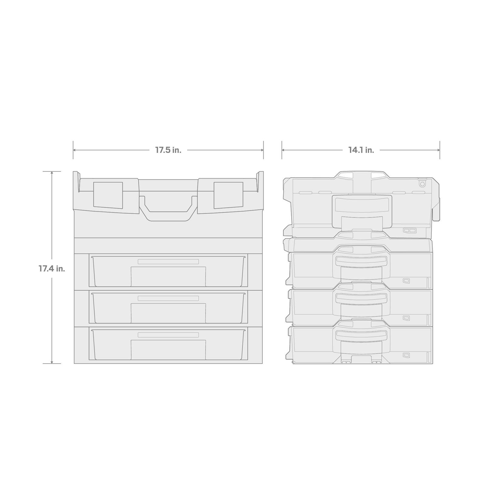 Tekton OLB99200 3-Drawer Stack with Tool Box and Parts Trays