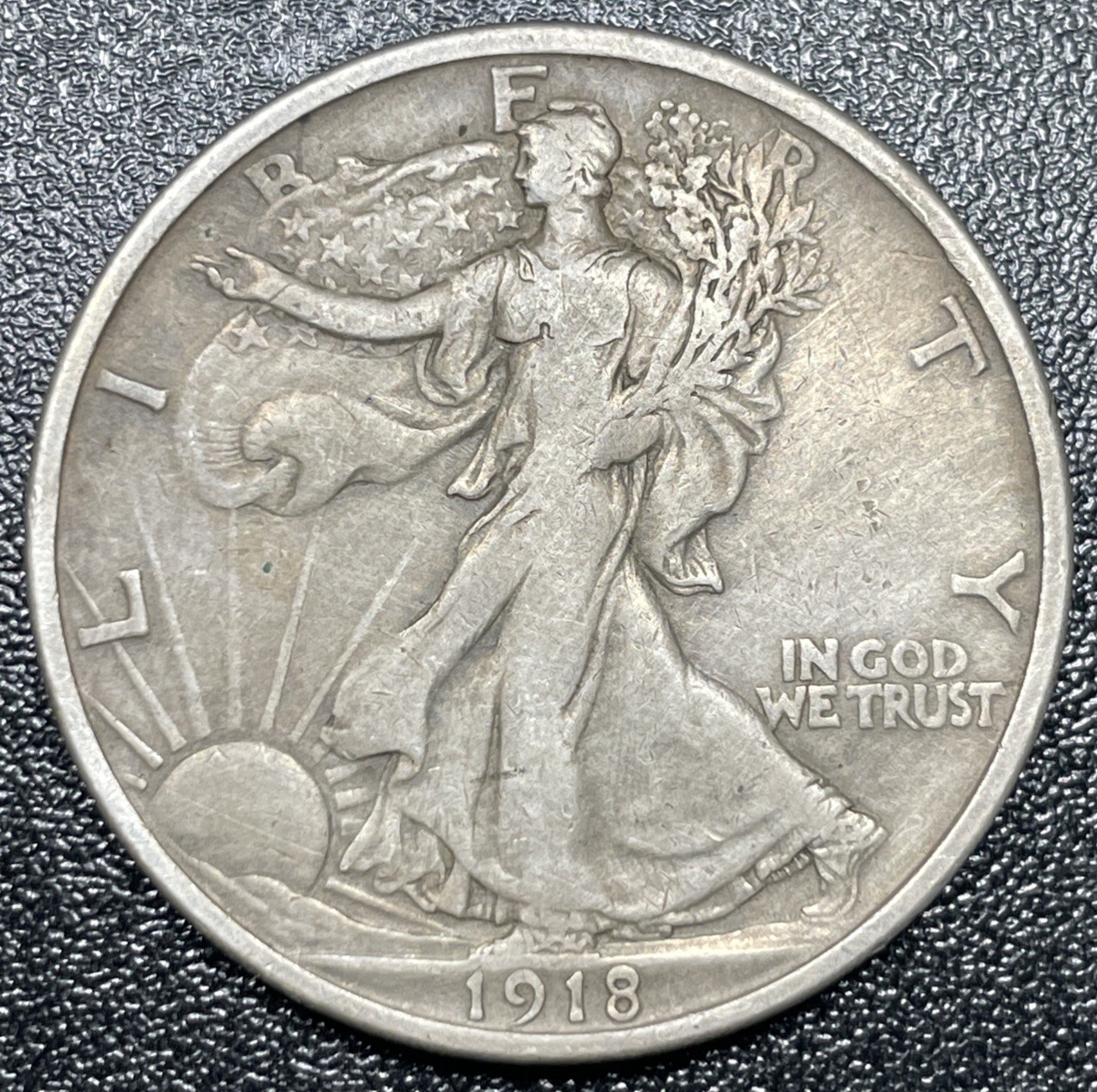 1918-D Walking Liberty Silver Half Dollar 50c Choice VF Very Fine Rare Date