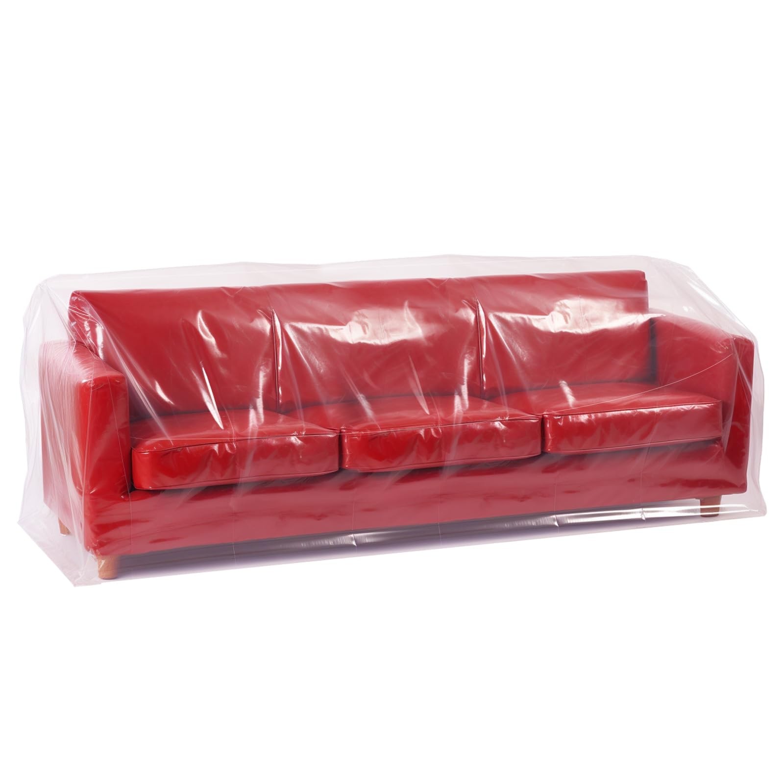 92W x 42D x 62/41H Inches Plastic Couch Covers - Dust-Proof Furniture Cover f...