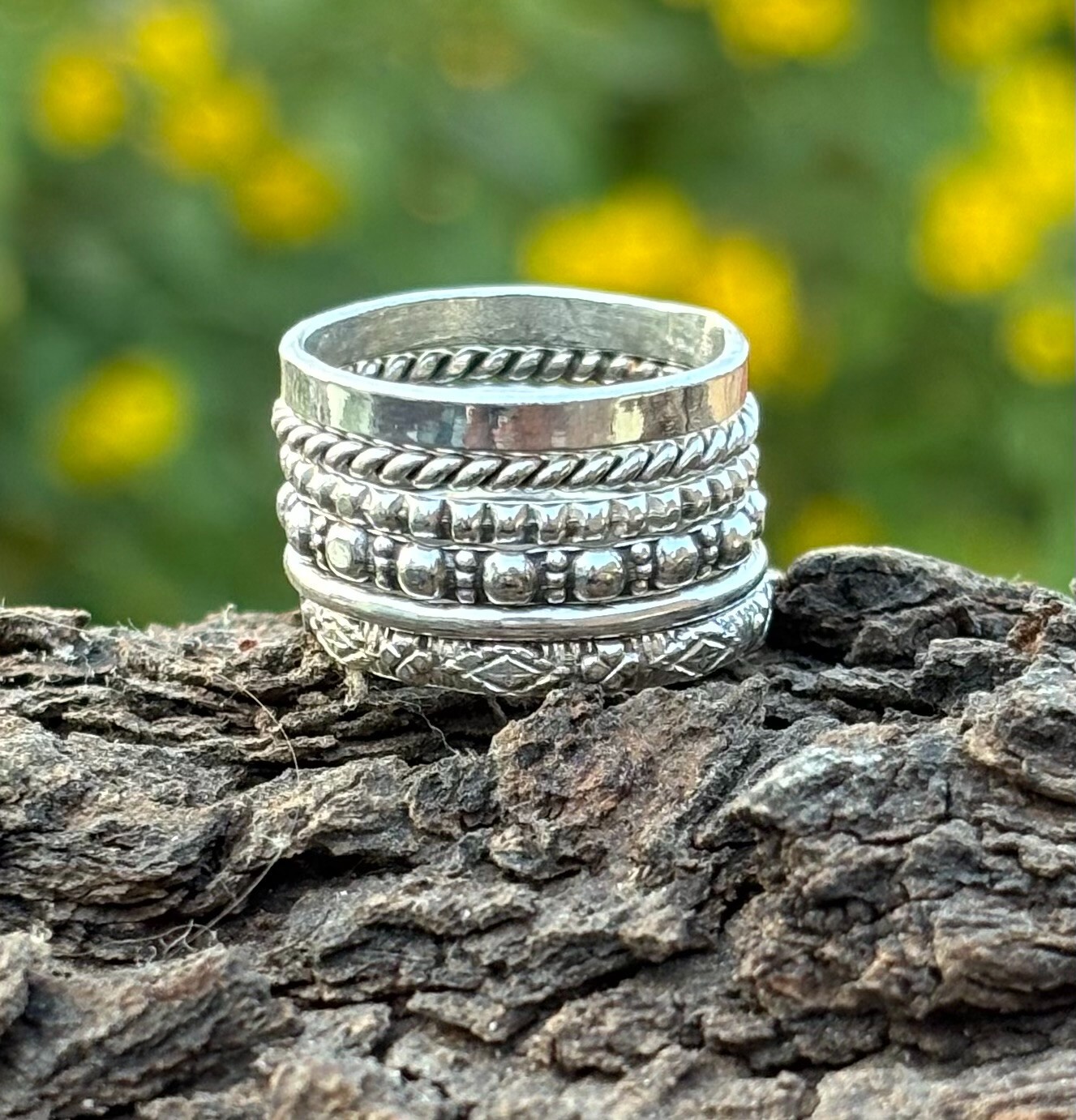 Set of 6 Sterling Silver Stacking Rings Sterling Silver Stackable Ring Set