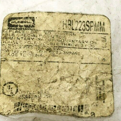 New Hubbell HBL223SPMM On / Off Toggle Switch 20A 125VAC