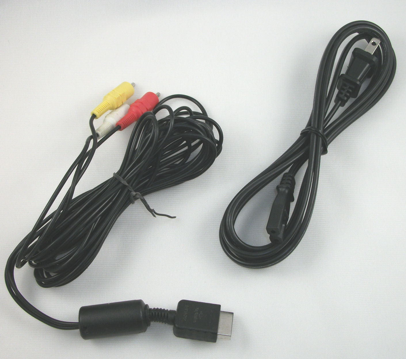 NEW PHAT FAT PS2 Playstation 2 Hookup Connections Power Cord Composite AV Cable