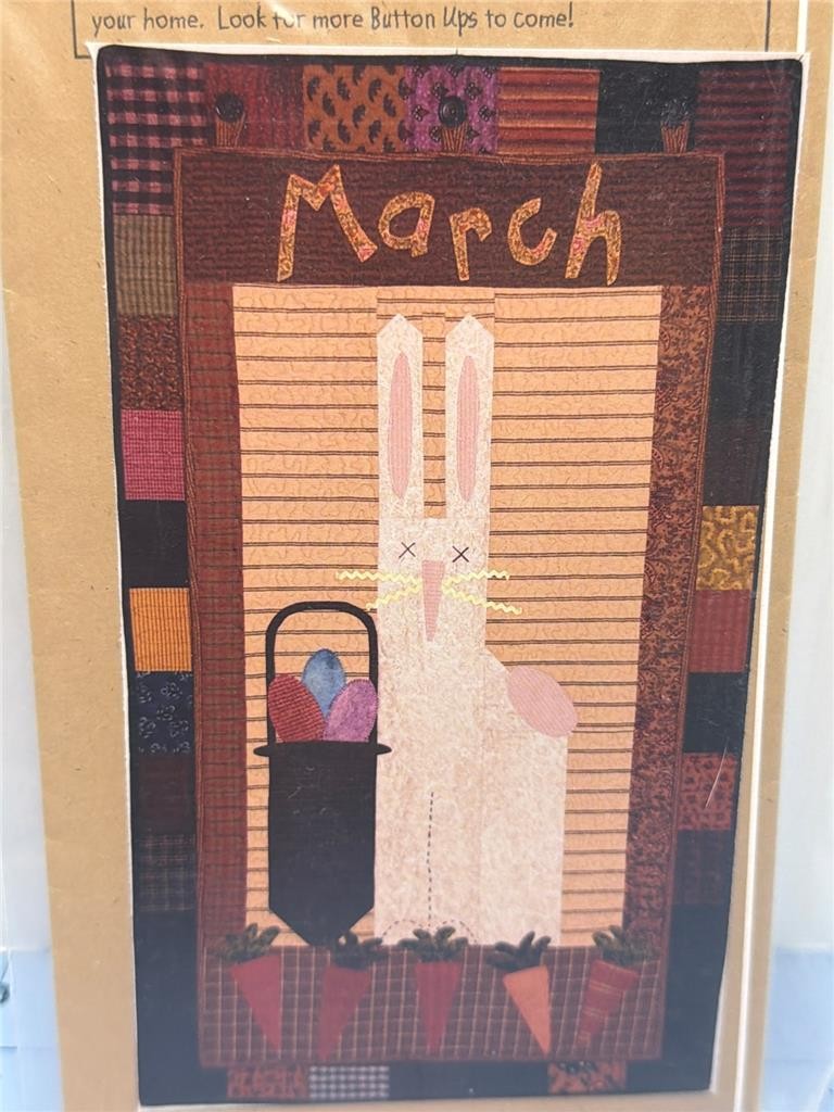 JOINED AT THE HIP Quilt Pattern - BUTTON UP BOM SERIES - MARCH - 22" x 42"