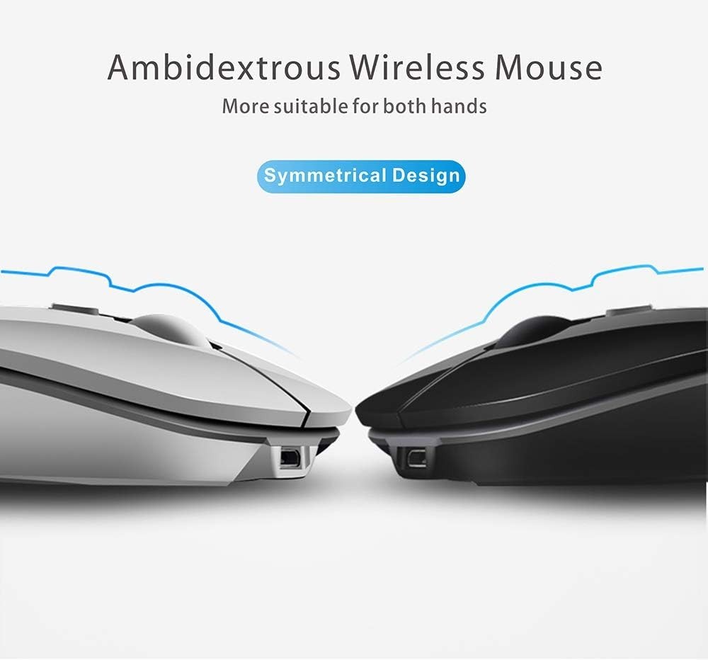 Compact Optical Wireless Mouse - USB Type C Adapter
