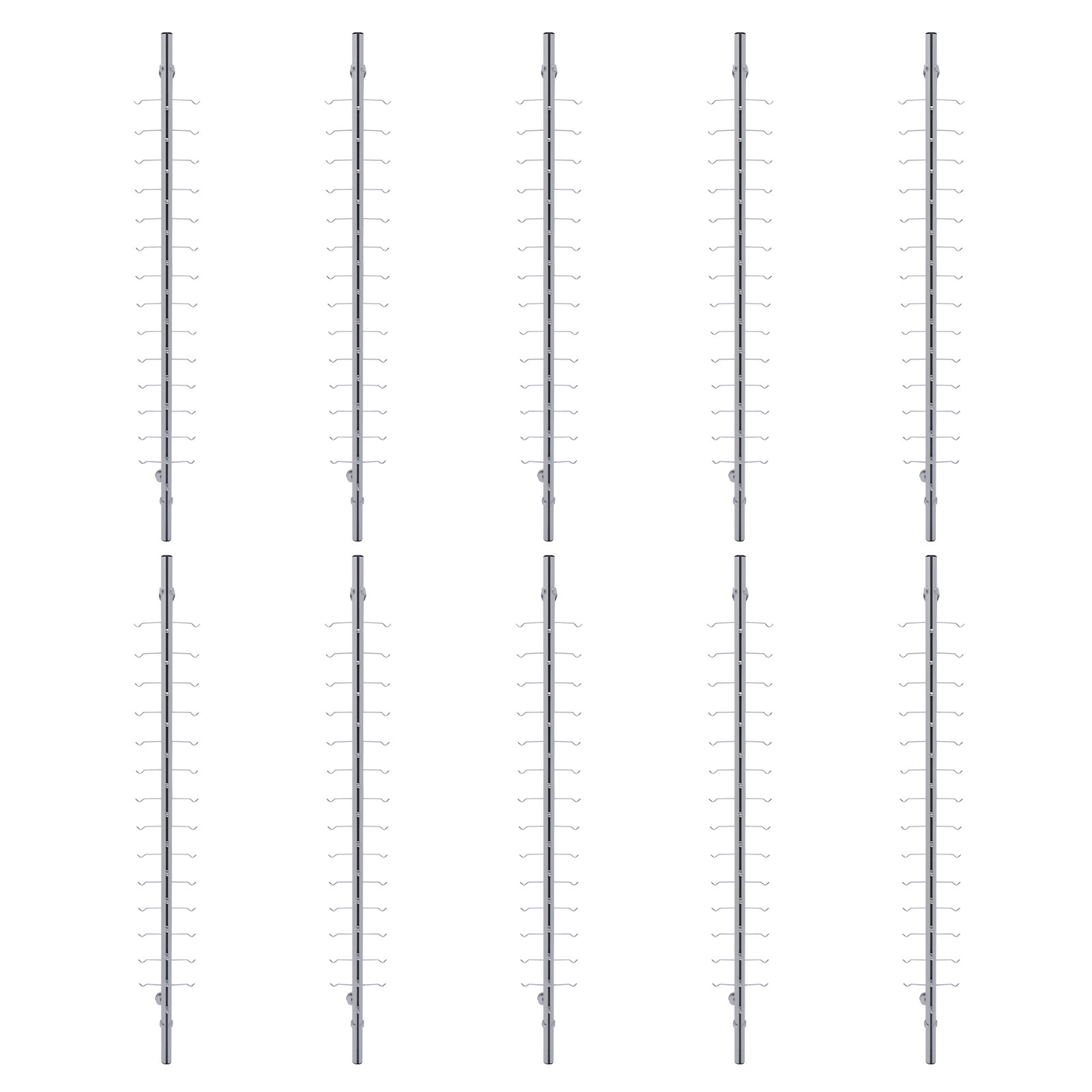 10PCS Eyeglass Display Rod Frame Aluminium Wall-Mounted Sunglasses Storage Rack