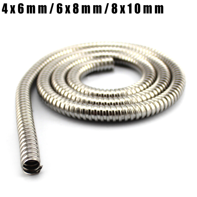 Stainless Steel Conduit Cable Tidy Flexible Tube Protection Tubing 4mm 6mm 8mm