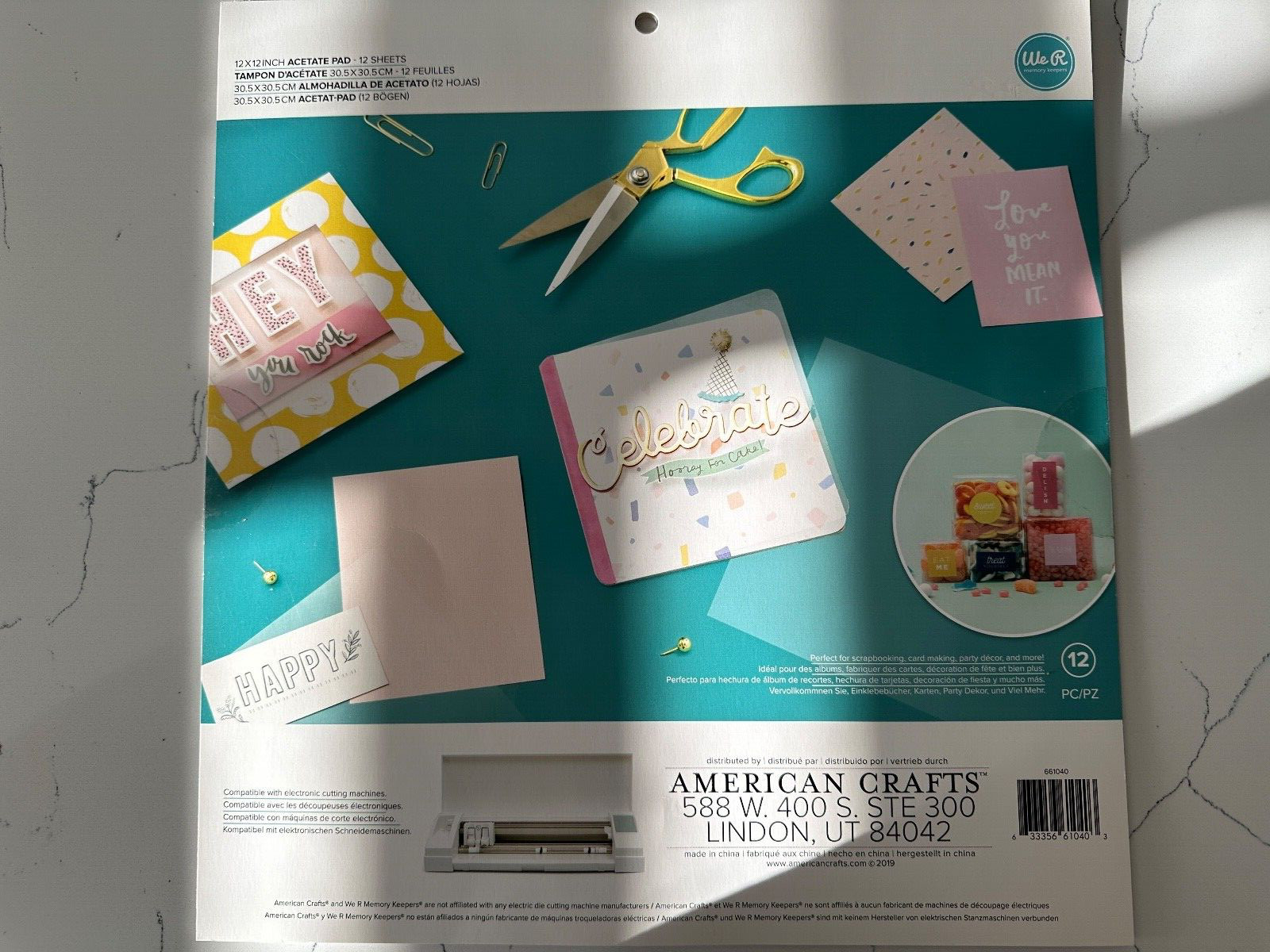 We R Memory Keepers American Crafts 12 x 12 Inch Acetate Pad 12 Sheets Scrapbook