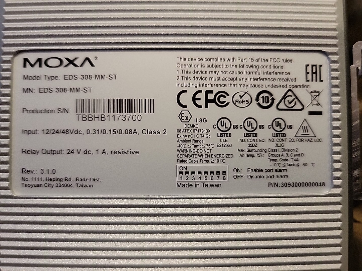 NEW IN BOX MOXA EDS-308-MM-ST V3.1 Industrial Ethernet Switch Fast FREE Shipping