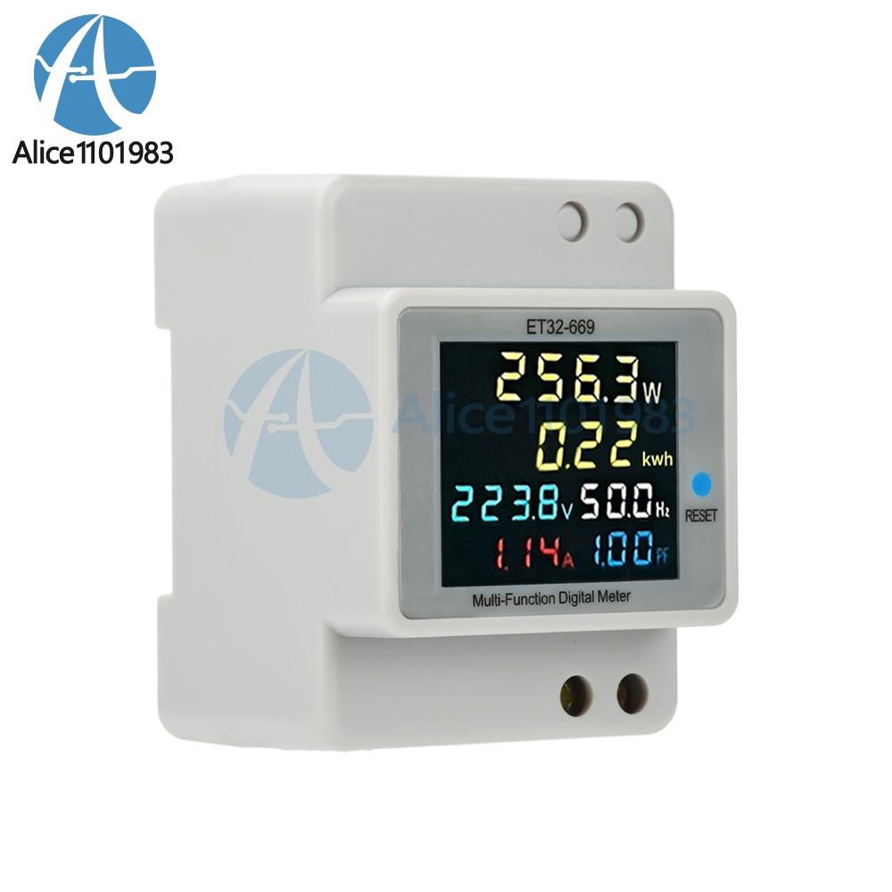 Multifunctional Digital Power Energy Monitor DIN-Rail Electricity Energy Meter