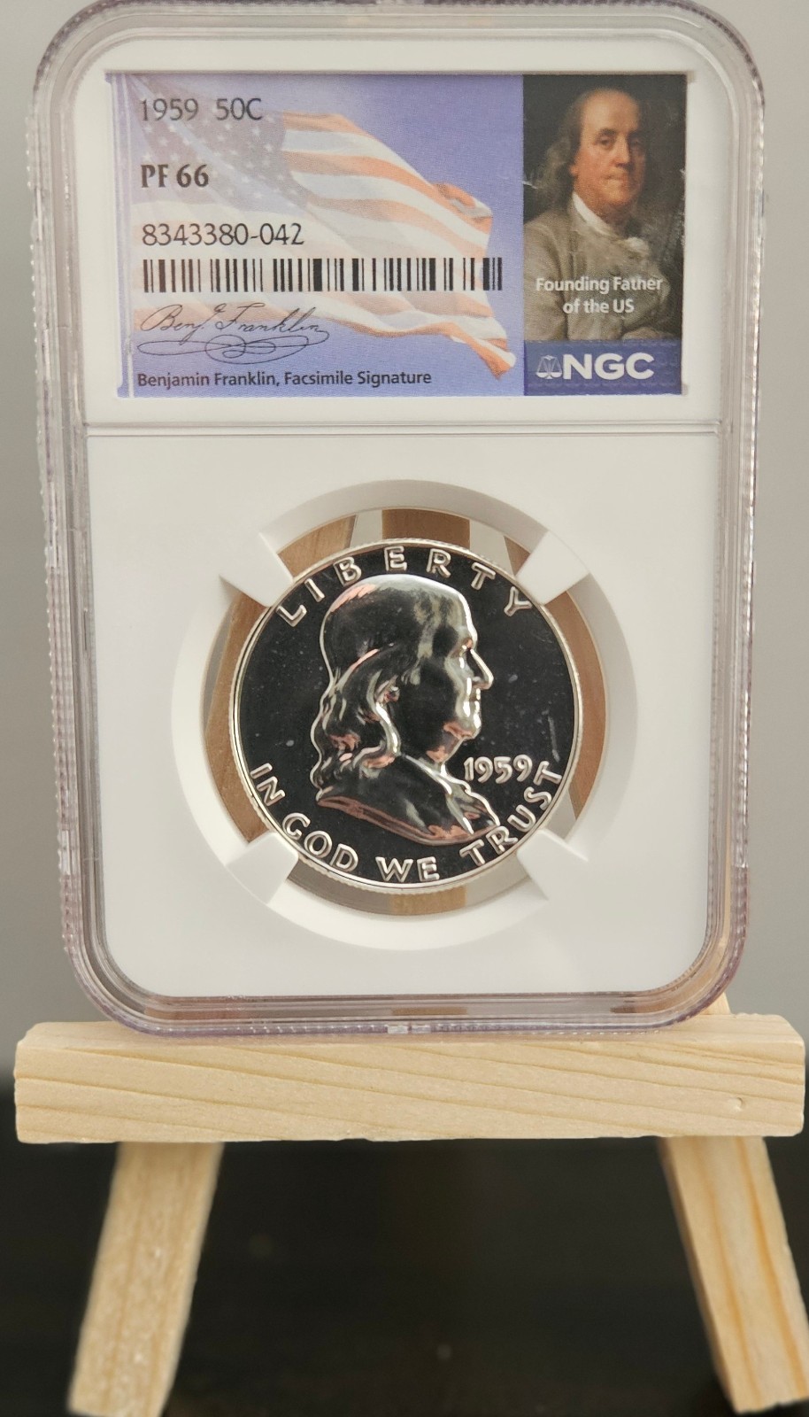 NGC PF66 Franklin Half Dollar Proof Pair 1959 & 1963 Silver